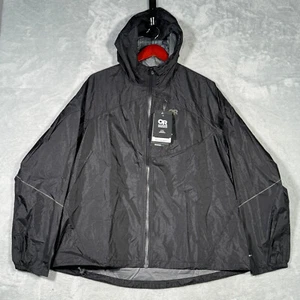 Outdoor Research Jacket Womens XL Black Helium Rain Jacket Lightweight Ripstop - Picture 1 of 13