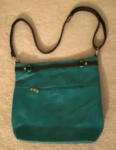 Espe Vegan Leather Crossbody Shoulder Bag Purse Green and Black Colorful Lining! - Picture 1 of 24