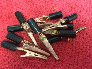 361-103 HH SMITH BLACK ALLIGATOR CLIPS 10PCS NOS - Picture 1 of 1