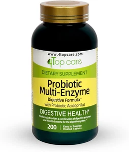 4 Top Care Probiotic Multi-Enzyme - Digestive Health Supplement with Acidophilus - Picture 1 of 12
