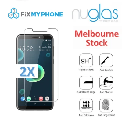 2x Genuine NUGLAS HTC U12 Life or Plus  Tempered Glass Screen Protector Cover - image 1 of 4