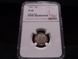 1941 PF68 (Proof) Mercury Dime NGC Certified Superb Gem - Fantastic Coin/PQ - Picture 1 of 8