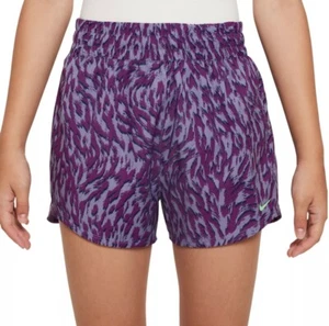 Girl's Nike One Dri-Fit High Rise Woven Shorts Purple Animal Print Size Medium - Picture 1 of 3