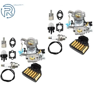 2× Carburetor For Husqvarna 455 460 Rancher Jonsered WTA29 CS2255 Air Filter - Picture 1 of 10