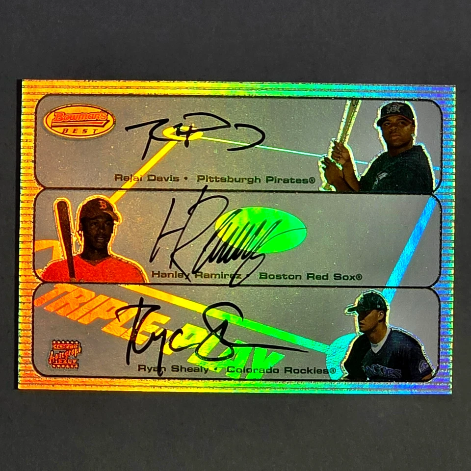 Bowman's Best Triple Play 2003 Rajai Davis, Hanley Ramírez, Ryan Shealy radiocontrol automático Foto 1 de 2