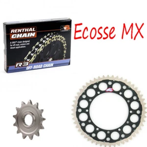 Suzuki RM125 88-10 Renthal cadena de oring dorada Renthal kit piñón doble NEGRO - Imagen 1 de 1