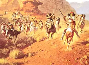 Frank McCarthy THE ATTACK Native American Old West Art Bookplate Print 13 - Picture 1 of 4
