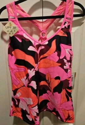 Small ZeroXposur Ladies O-Ring Action Tankini Swimsuit Sakura Pink Orange NWT 50 - Image 1 of 4