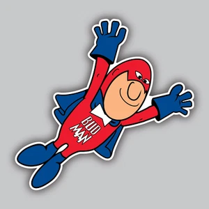 Bud Man Vinyl Sticker/Decal - Beer - Brewery -Lager - Hipster -Budweiser - Light - Picture 1 of 2