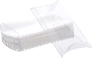 30 Pack 4.3X3.3X1.2 Clear Plastic Pillow Favor Box PVC Candy Treat Gift Box for - Picture 1 of 8