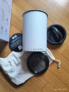 Airscape Contenitore Bidone Caffè Acciaio Inox Bianco Medio 2 Qt 64oz LEGGI!! - Foto 1 di 14