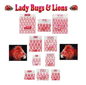 LOTE 500 OF THE DAMA BICHOS Y LEONES ROJOS Bolsas con cremallera Apple Muchos Tamaños Mini Bolsos - Imagen 1 de 12