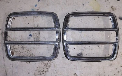 Set of 1968 1969 Ford Torino GT Fairlane Fastback Rear Tail Light Bezels Lenses - Image 1 of 4