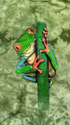 Camiseta Rana Árbol Ojos Rojos L Costa Rica Verde Selva Bosque Lluvioso Rara Foto 1 de 4