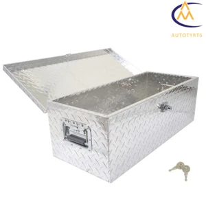 20"×12"×9.5" Tool Box Silver Aluminum Diamond Plate for Garage Pickup Trailer - Foto 1 di 12