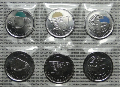 BU Canada 2011 Legendary Nature 6x 25c coin set Felcon Bison Whale - Image 1 of 2