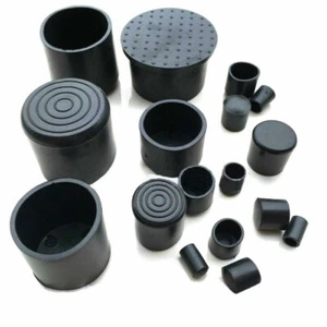 6mm~63mm Black Chair Table Feet Stick Pipe Tubing End Cover Caps Cap PVC Rubber - Picture 1 of 12