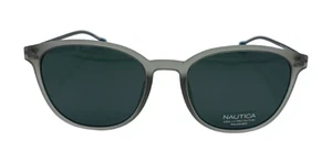 Unisex Nautica N6247S 015 Round Grey/ Green Plastic Polarized Sunglasses - Picture 1 of 8
