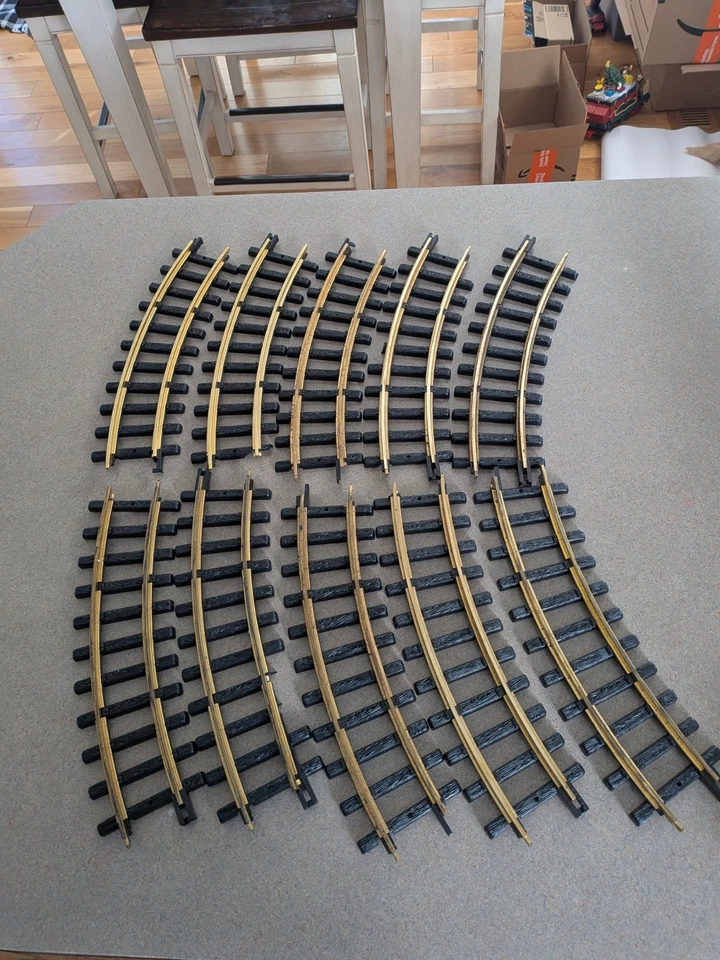New Bright Holiday Express 10 CURVE TRACKS 380 Train Track REPAIR BROKE Read - Image 1 of 2