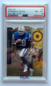 1994 Marshall Faulk #3 SP Foil - Die Cut PSA 8 NM-MT Colts Rams - Picture 1 of 2