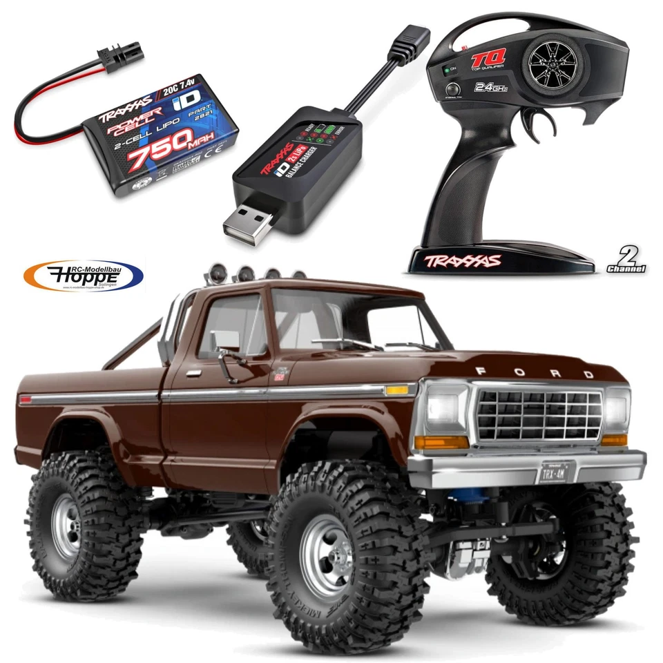 Traxxas 1:18 TRX-4M F150 Ford F-150 High Trail Edition RTR Modellauto inkl. Akku und Ladegerät - Braun (TRX97044-1-BRWN)