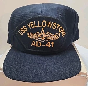 US Navy USS Yellowstone AD-41 Ship Embroidered SnapBack Uniform Hat Made In USA - Picture 1 of 6