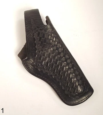 Vintage #5B Colt .357 Bianchi Revolver Leather Holster Basket Weave - Image 1 of 4