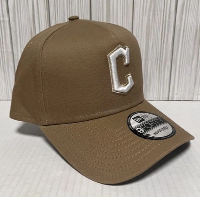 Cleveland Guardians Hat Cap Snapback New Era 9Forty A-Frame Khaki Stone MLB - Image 1 of 4