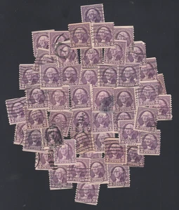 Briefmarken zum Basteln: 1932 3¢ WASHINGTON, LILA; 50 GEBRAUCHTE BRIEFMARKEN - Bild 1 von 1