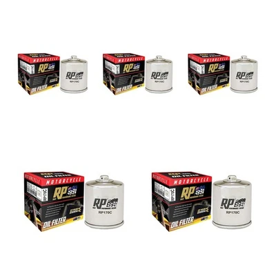 5 Pack RP Chrome Oil Filter for Harley 1200 Sportster Sport 1999-2002 - Image 1 of 2