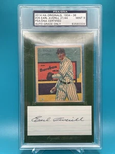2014 Historic Autographs Originals - Earl Averill - 1935 Cut Auto 21/44 PSA AU 9 - Picture 1 of 4