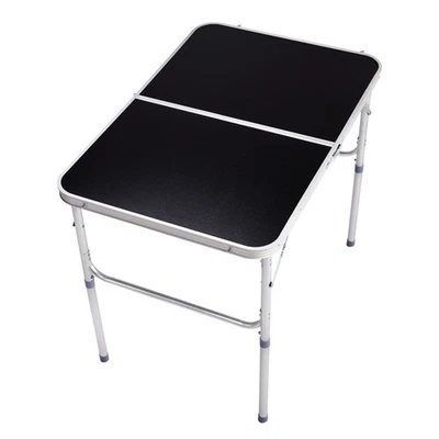 Garden Party Camping Picnic Table Foldable Portable Table 2-Fold Tabletop Black - Image 1 of 4