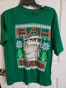 Sesamstraße Oscar der Grouch Bah Humbug! Weihnachten T-Shirt Large Neu ohne Etikett - Bild 1 von 1