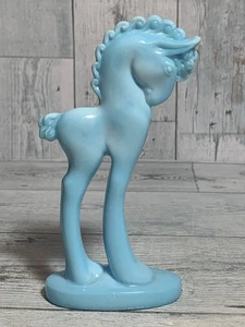 Vintage Mosser Blue Slag Glass Pony Trojan Horse - Picture 1 of 6