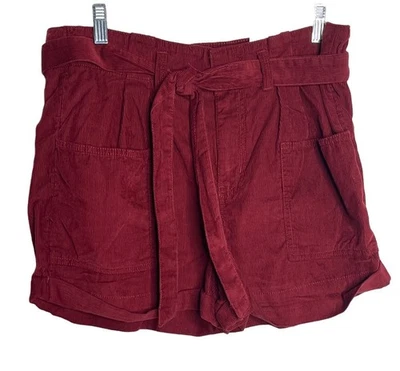 SO Shorts Womens Size 13 High Rise Corduroy Mom Shorts Red Maroon Fall Casual - Image 1 of 4