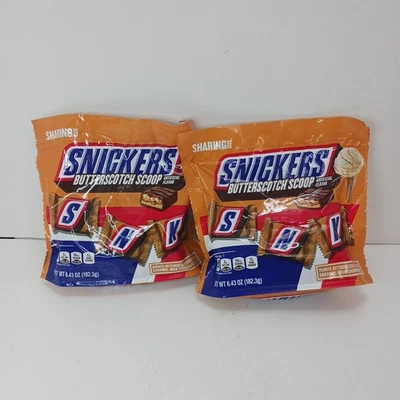 MARS 2 Snickers Butterscotch Scoops Candy Bars Sharing Size 6.43 oz. Each NEW SEALED
