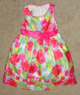 Vestido Floral Princesa Americana Niñas Brillante Colorido Sin Mangas Talla 6  Foto 1 de 4