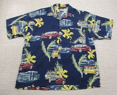 Camisa Hawaiana Colección Monzini Para Hombre L Playa Surf Coches Abotonada Manga Corta Foto 1 de 4