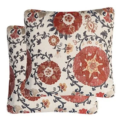 Pack of 2 Jacquard Circle Floral Throw Pillow Shell Vintage Cushion Cover for... - Image 1 of 4