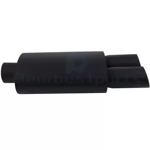 3" Inlet 3" Dual Slant Tip Black Coated Stainless Exhaust Muffler 20.5" Long - Picture 1 of 17