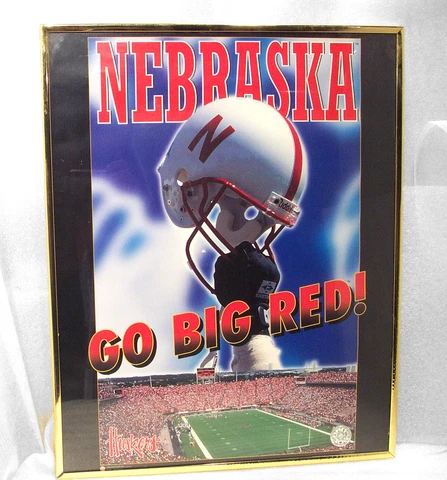 1996 GO BIG RED Framed Cornhusker  Stadium Poster Lincoln NE 16x20” Cover