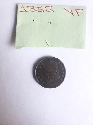 1835 U.S. Mint Classic Head (1/2C) Half Cent ~ AU VF Uncirculated J026 - Image 1 of 4