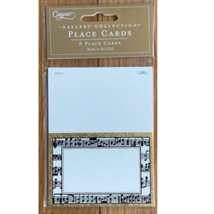 Caspari Music Place Cards, Pack of 8, Gold Foil Edge, Gallery Collection, NIP - Picture 1 of 4