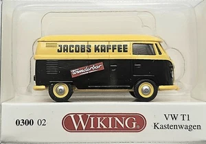 VW T1 Kastenwagen Modell Wiking schwarz-gelb Jacobs Kaffee 1:87 NEU & OVP - Bild 1 von 1