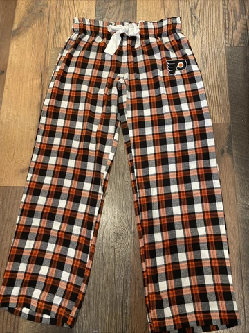 Philadelphia Flyers NHL Women's Plaid Flannel Pajama Lounge Pants - Medium (New) Cover