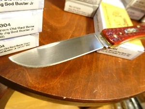 CASE XX POCKET KNIFE MODEL CA-10304 3 3/4" CLOSED SOD BUSTER JR POCKET WORN RED - Picture 1 of 12