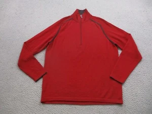 Smartwool Sweater Mens Large Red Long Sleeve 1/4 Zip Mock Neck Pullover Merino - Picture 1 of 11