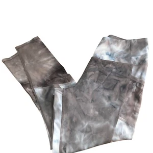 U A Core sportliche marmorierte sportliche Leggings Damen Gr. M hellbraun blau Netz 25" Schrittlänge - Bild 1 von 8