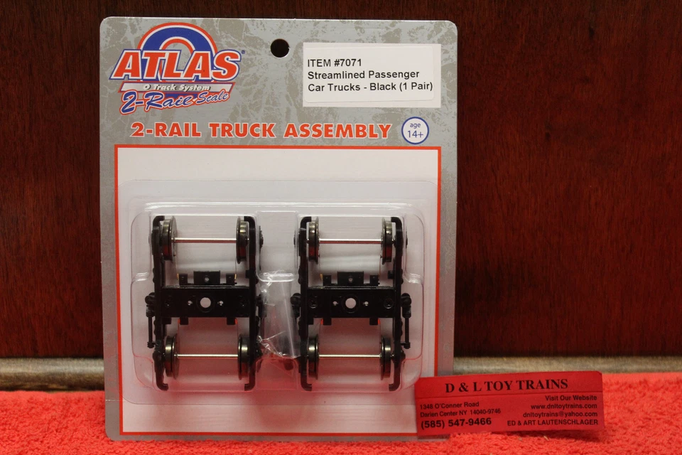 7072 Atlas O 2 Rail Friction Bearing Caboose Trucks
