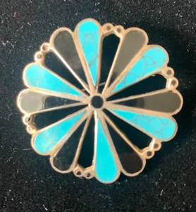 Broche/colgante turquesa taxco plata esterlina años 70 vintage - Imagen 1 de 2